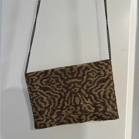 NWT Mary Frances Gold and Brown Handcrafted Gemstone Beaded Handbag - Picture 11 of 15